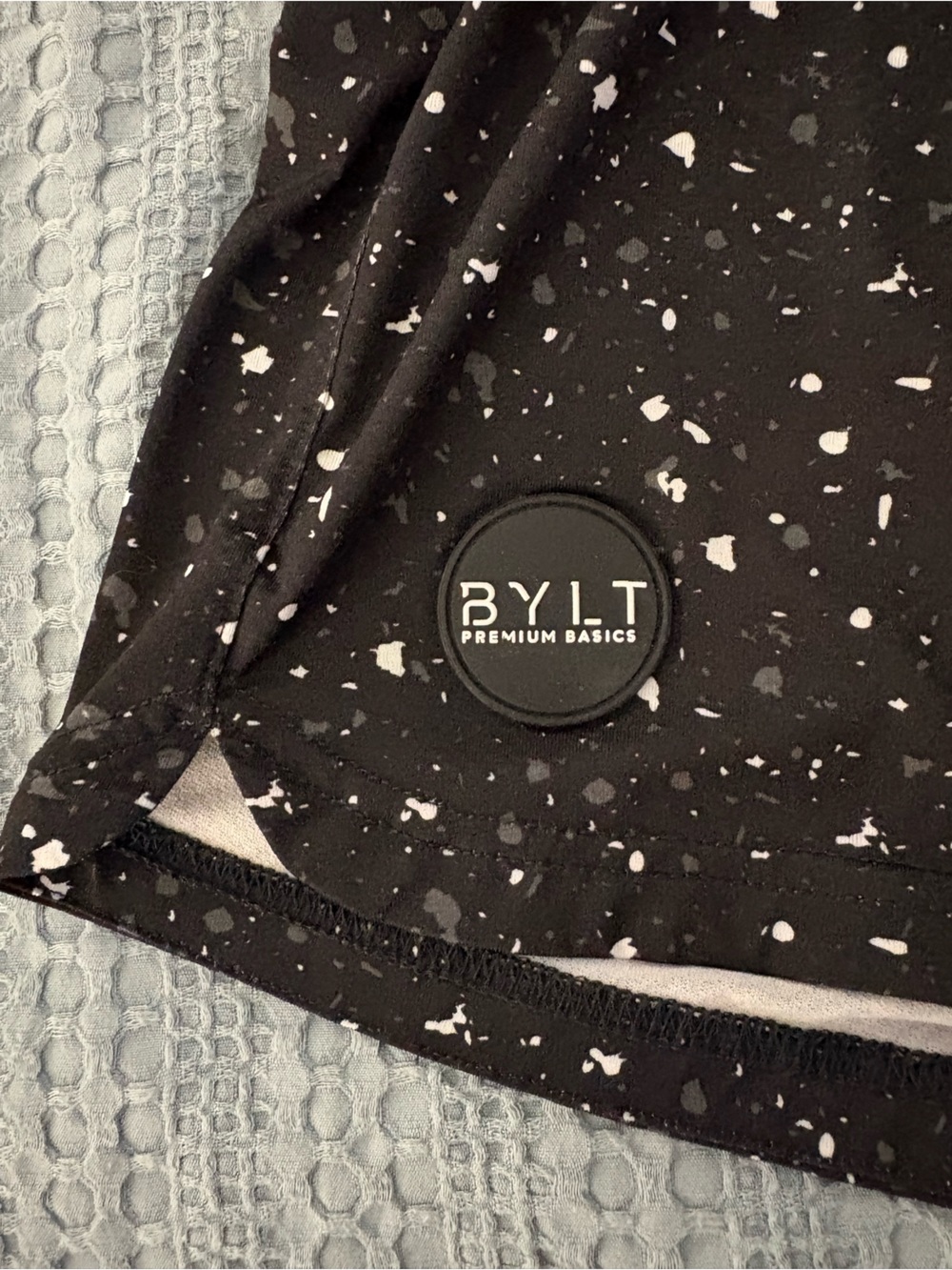 BYLT Basics Black Speckle Athletic Shorts - Picture 2 of 3